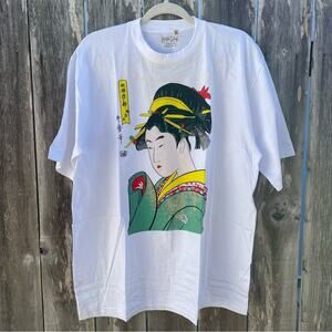 Kimono Japan Geisha single stitch white t-shirt size 3L